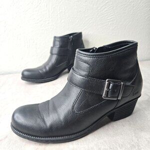 Born Of Concept Moto Ankle Boots Size 8.5 Black Buckle Biker Comfort Booties